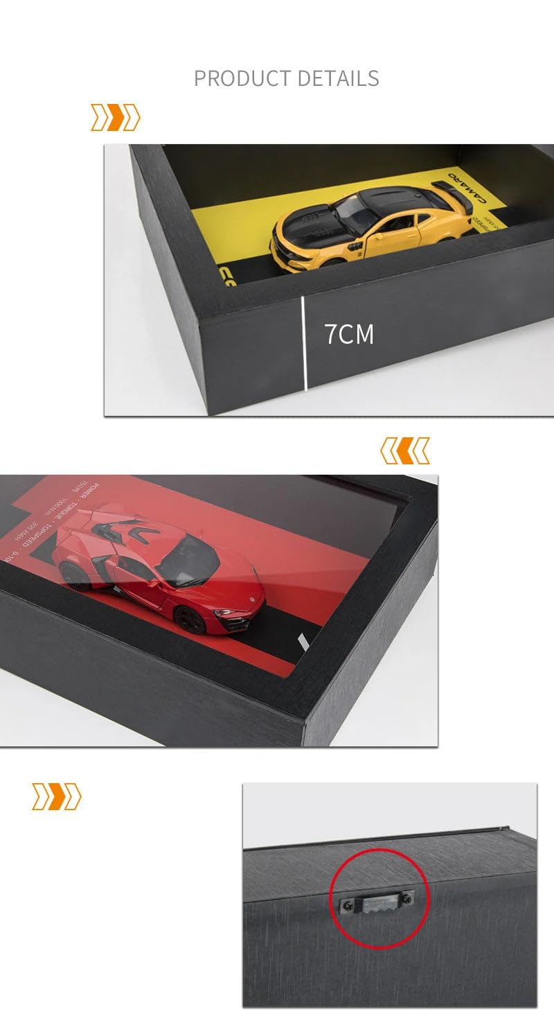 3D Car Frame Wall Art | Wooden Frame with Removable Die-Cast Cars, Lights, Pull-Back Action & Opening Doors | Collectible Display for Car Lovers