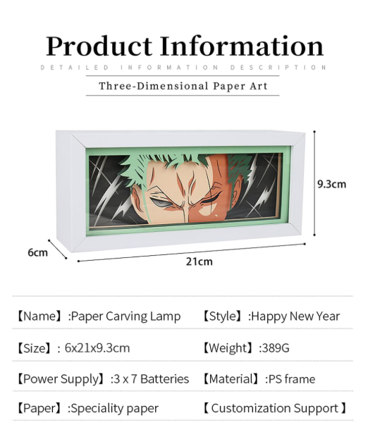 One Piece Zoro Light Box- Anime LED Lamp for Fans