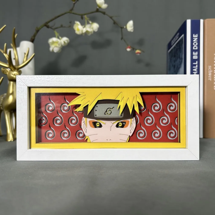 Naruto Uzumaki Anime Light Box | 3D LED Night Light | Customizable Deco