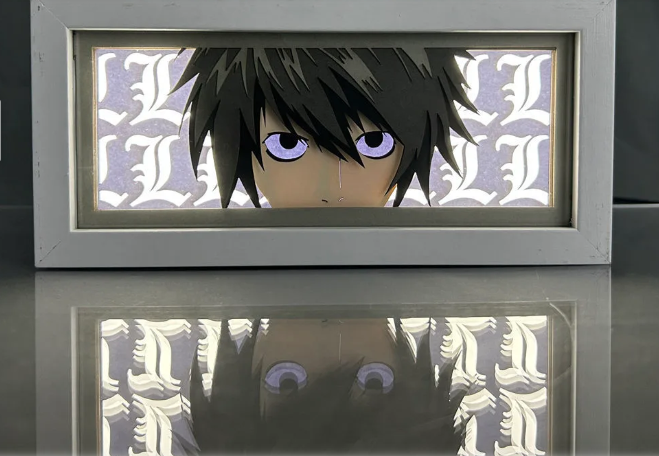 Death Note L Illuminated Light Box – Anime Character LED Night Light