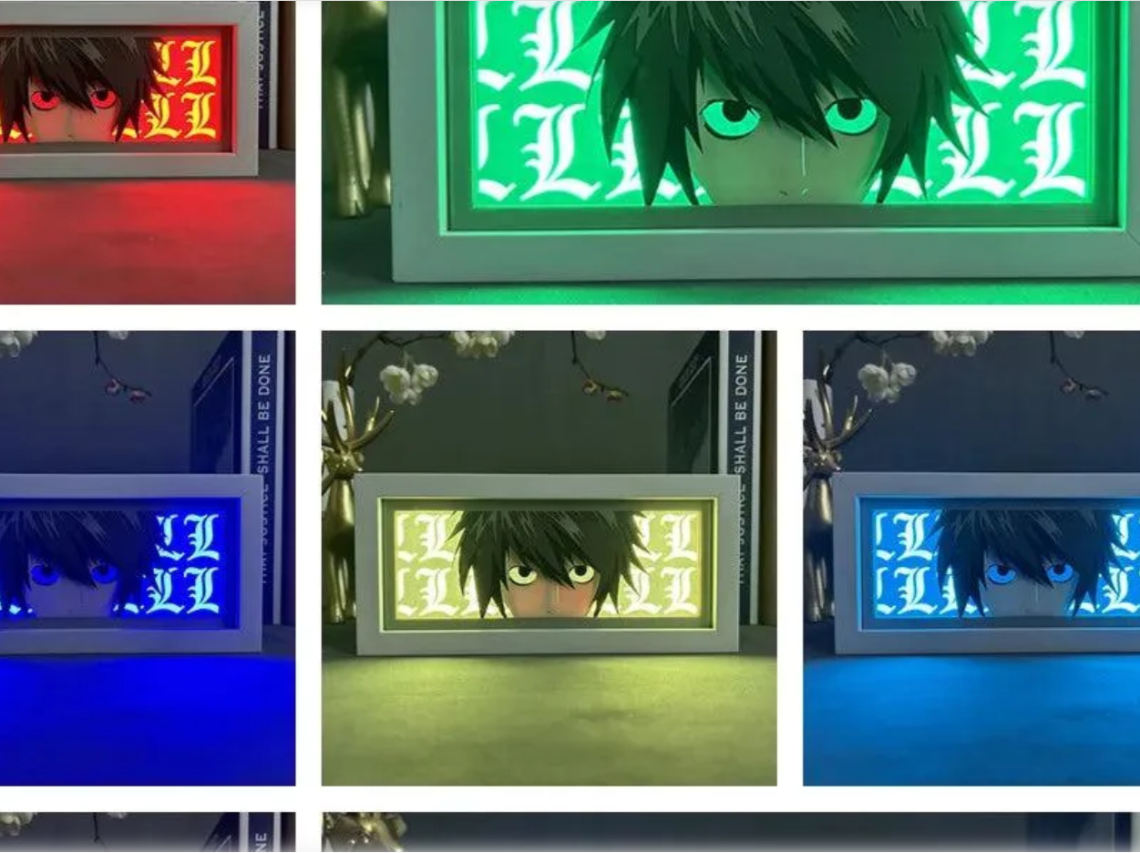 Death Note L Illuminated Light Box – Anime Character LED Night Light