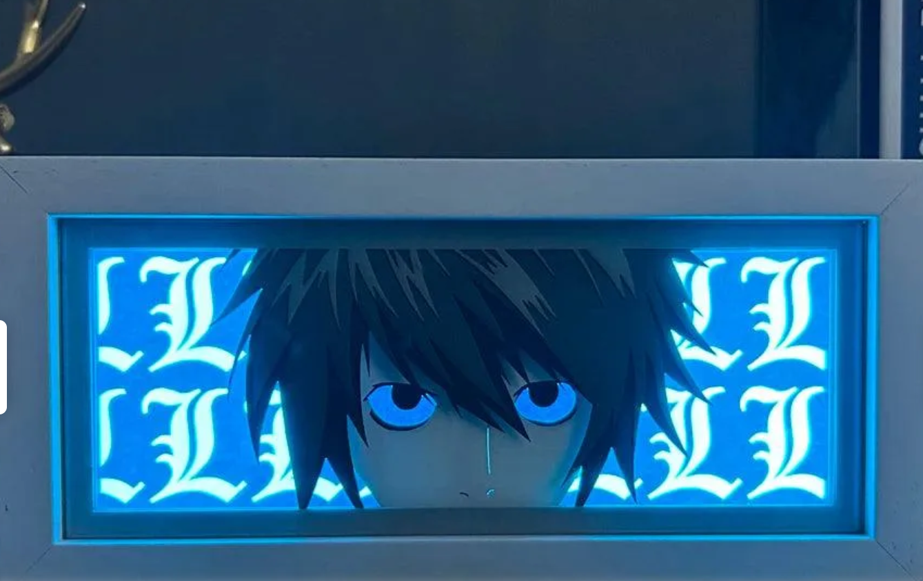 Death Note L Illuminated Light Box – Anime Character LED Night Light