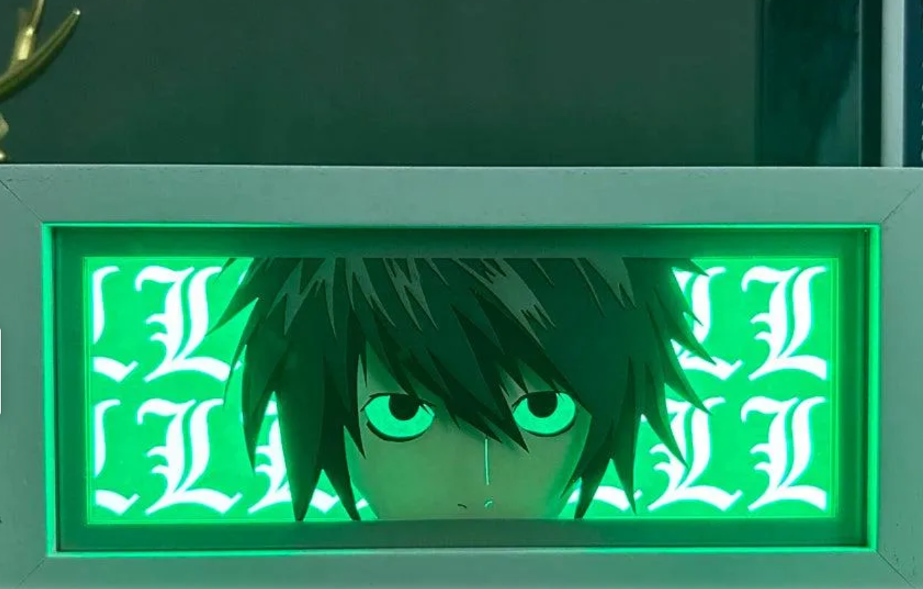 Death Note L Illuminated Light Box – Anime Character LED Night Light