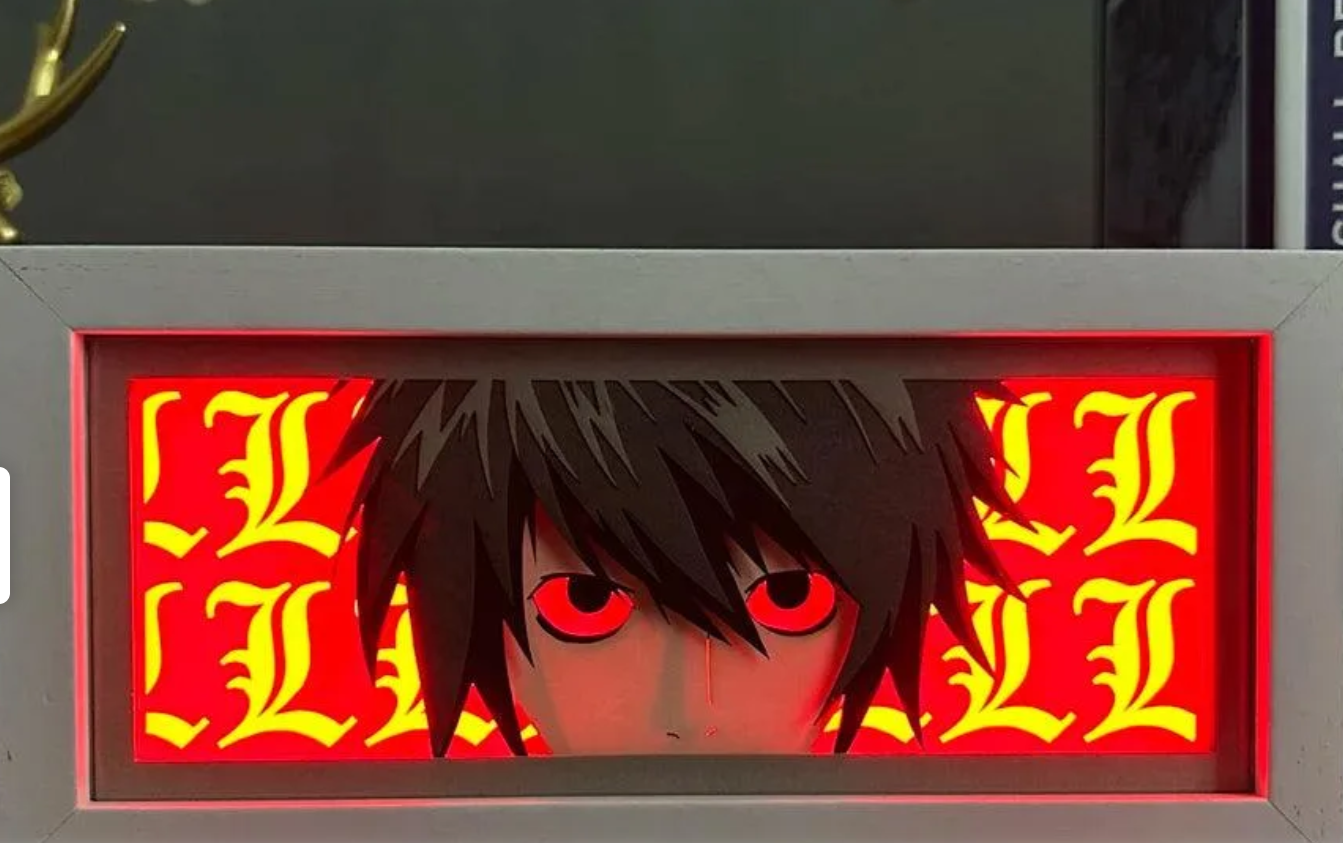 Death Note L Illuminated Light Box – Anime Character LED Night Light