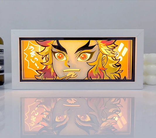 Demon Slayer Kyojuro Rengoku Light Box | 3D Anime LED Lamp for Fans