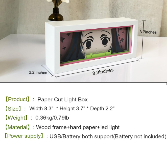 Nezuko Shadow Box Light