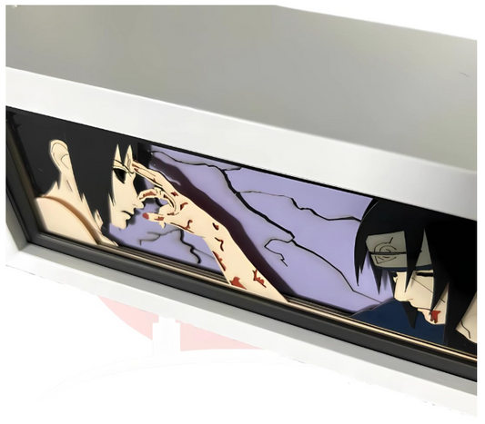 Realmkart Sasuke, Itachi Uchiha Light Box Uchiha Itachi & Sasuke 3D Lamp Box 23CM Light Lamp Night Light Anime Merchandise | 3D Shadow Light Box for Home Decoration, Anime Gifts, Cosplay, Display