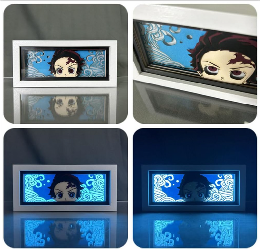 Hongjieya Anime Lamp Kamado Tanjirou Figure for Bedroom Decor Night Light Birthday Gift for Led Light